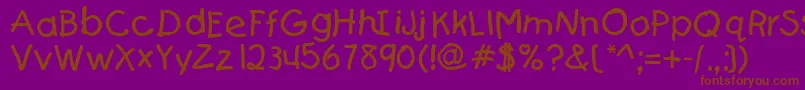 Teslic`sDocumentCyrNormal Font – Brown Fonts on Purple Background